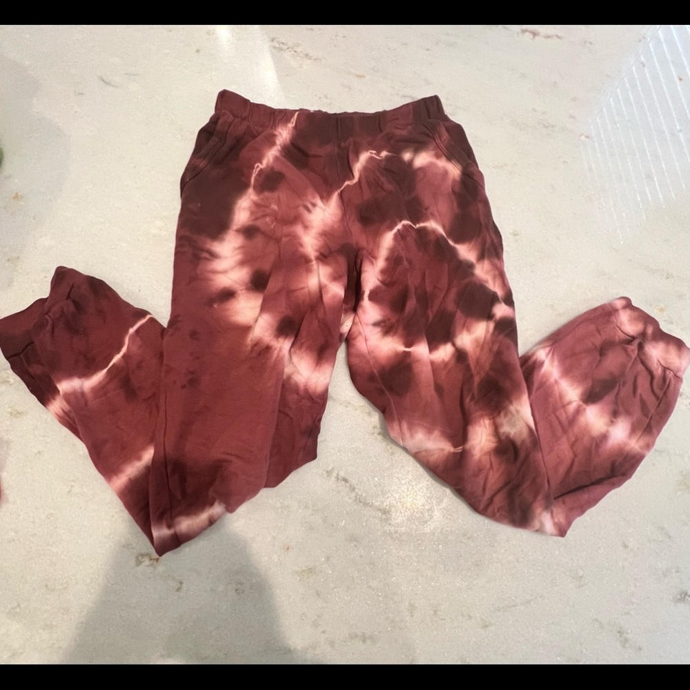 Burgundy tie dye Joggers